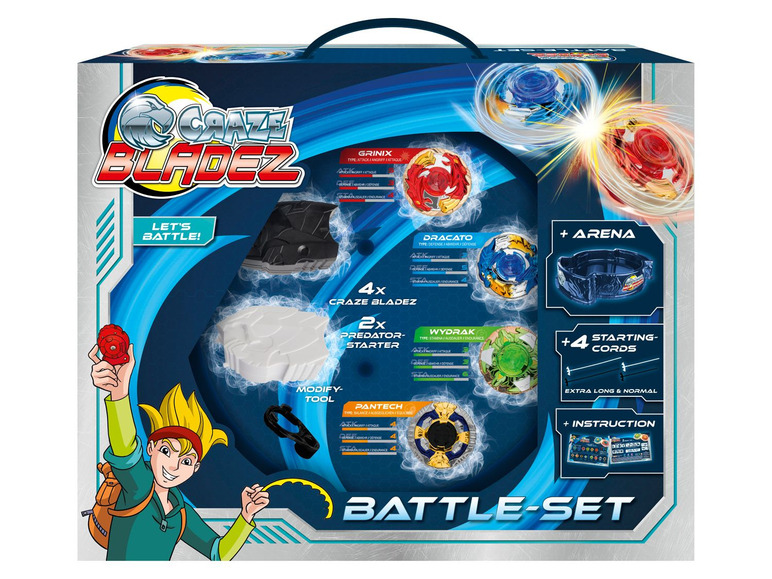 Gehe zu Vollbildansicht: CRAZE Kreisel »BLADEZ Battle Set«, mit 4 Kreiseln, inklusive Werkzeug, ab 6 Jahren - Bild 3