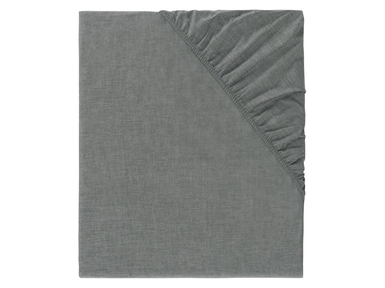 Gehe zu Vollbildansicht: MERADISO® Chambray Spannbettlaken, 180-200 x 200 cm, einlaufsicher, aus reiner Baumwolle - Bild 2