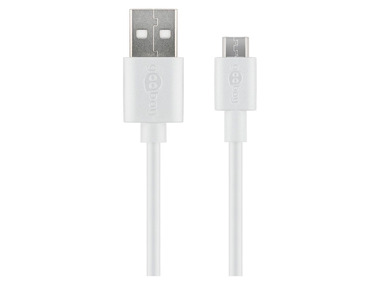 Goobay USB-A 2.0 auf Micro USB 2.0-Lade- und Synchronisationskabel, 1 m, weiß
