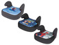Drei Kindersitze mit Frozen-, Paw Patrol- und Spiderman-Designs.