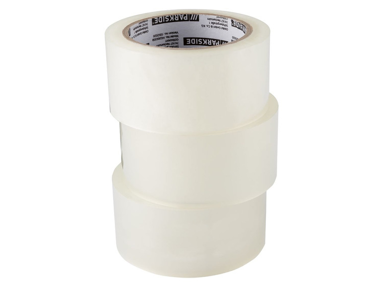 Drei Rollen transparentes Klebeband der Marke Parkside.