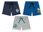 Drei Jungen-Shorts mit Spiderman, Feuerwehrmann Sam und Jurassic World Print.