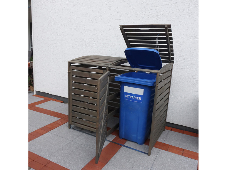 Gehe zu Vollbildansicht: Promadino Mülltonnenbox »Vario III«, zur Verkleidung von Mülltonnen, Kiefernholz - Bild 13