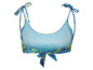 Ein blauer Bikini mit Marmor-Muster.