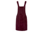 Ein dunkelrotes Cord-Overallkleid.
