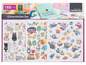 188 Glitzer-Sticker mit Katzen-, Camping- und Weltraummotiven von Crelando.