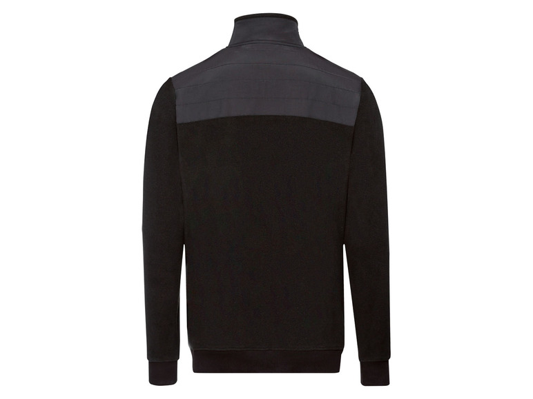 Schwarzer Fleece-Pullover mit Reißverschluss