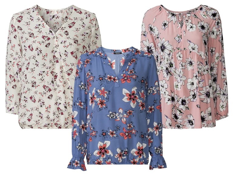 Gehe zu Vollbildansicht: ESMARA® Bluse Damen, in floralem Design, aus ressourcenschonender Viskose - Bild 1