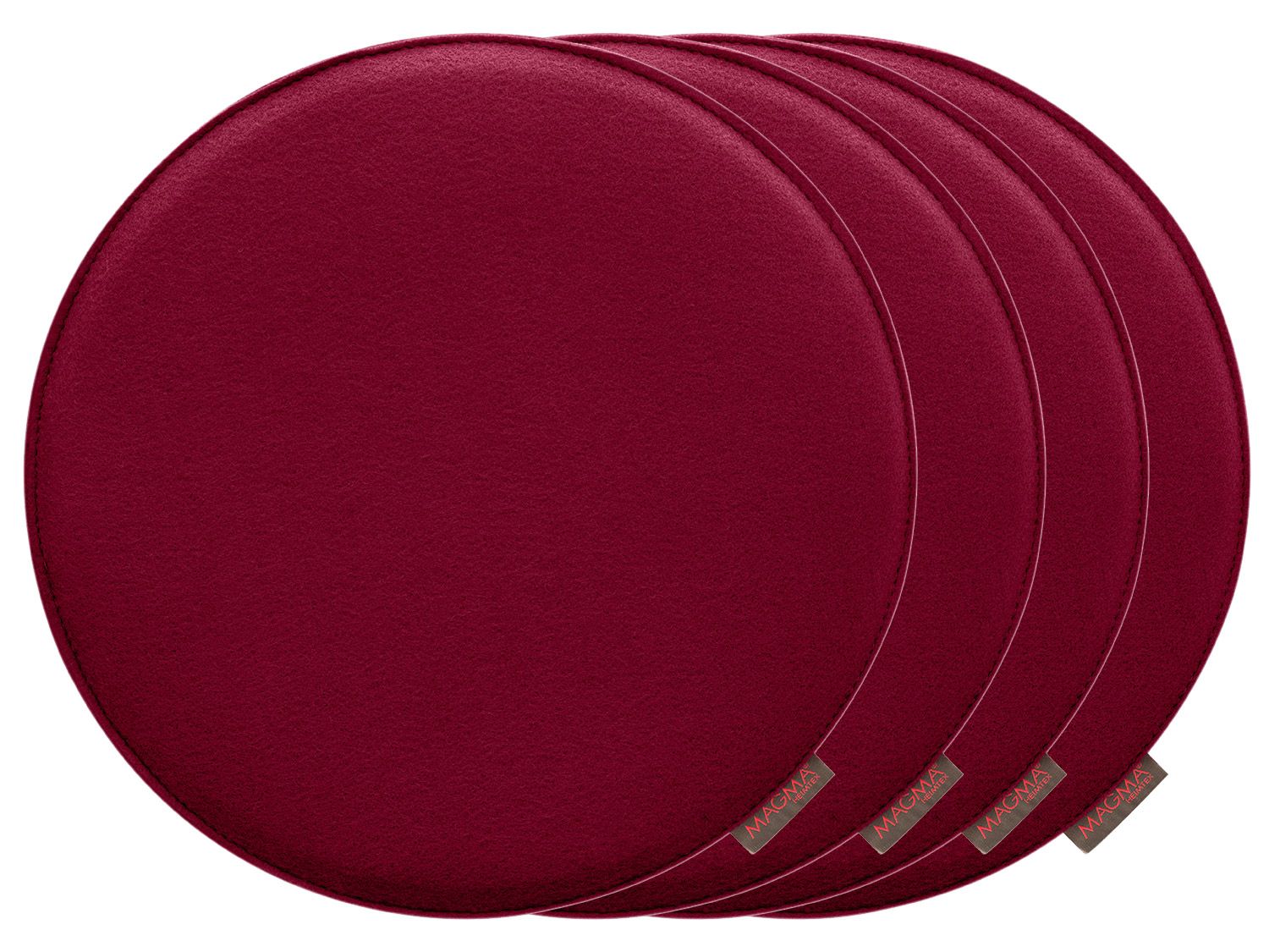 MAGMA Stuhlkissen Avaro 4er Set (Rund, Weinrot) | 04005380463748