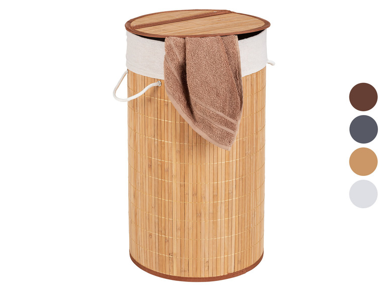 Gehe zu Vollbildansicht: Wenko Wäschetruhe »Bamboo«, 55 l Fassungsvermögen, mit Baumwoll-Wäschesack, aus Bambus - Bild 1