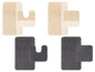 Zwei Badezimmerteppiche in Beige und Grau, in zwei Größen.