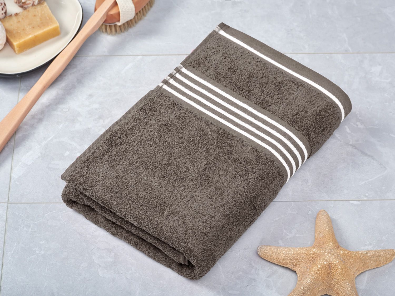 GÖZZE Duschtuch Rio 70 x 140 cm (Taupe) – Bild 2 von 4