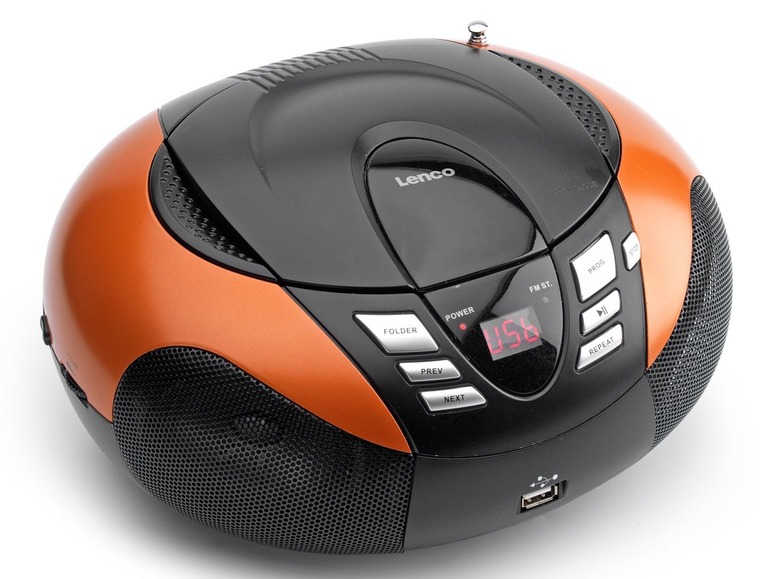 Gehe zu Vollbildansicht: Lenco SCD-37 Tragbarer CD-Radiorekorder mit MP3-Funktion und USB - Bild 2