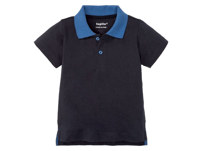 Gehe zu Vollbildansicht: LUPILU® Baby Poloshirt Jungen, mit Seitenschlitzen, verlängerte Rückseite, reine Baumwolle - Bild 9