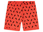 Orangefarbene Shorts mit schwarzen Dreiecken