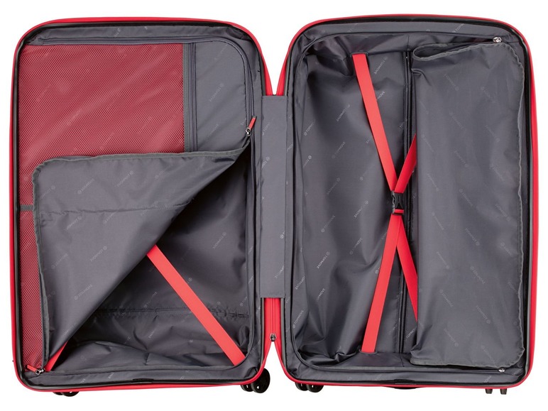 Gehe zu Vollbildansicht: TOPMOVE® Koffer, 73 L Volumen, bis 25 kg Füllgewicht, 4 Rollen, Polypropylen-Schale, rot - Bild 4