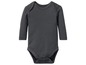 Graues Langarm-Body für Babys.