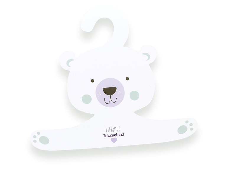Ein Träumeland Kleiderbügel mit einem weißen Bärenmotiv.