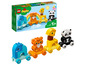 LEGO Duplo Tier-Zug mit Elefant, Tiger, Giraffe und Panda.
