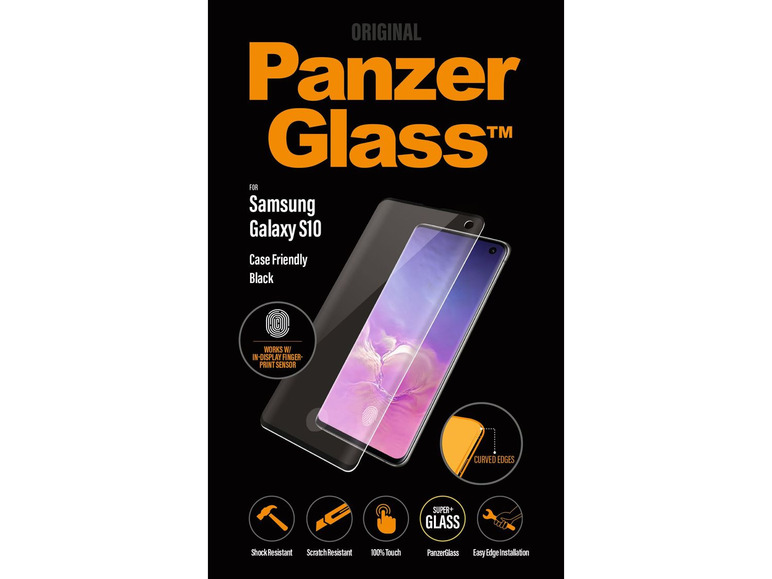 Gehe zu Vollbildansicht: PanzerGlass Schutzglas PanzerGlass Samsung S10 Fingerprint Case Friendly - Bild 1