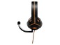 Schwarzes Gaming-Headset von Thrustmaster mit orangenen Akzenten