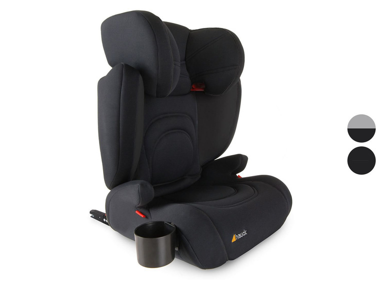 Ein schwarzer Autositz von Hauck.