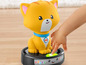 Ein Fisher-Price Spielzeugkatze mit einem interaktiven Sockel mit Zahlen und Gesichtern.