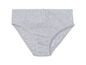 Graue Unterhose mit Spitze.