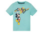 Ein hellblaues T-Shirt mit Mickey Mouse und dem Schriftzug 'Choose Happy'.