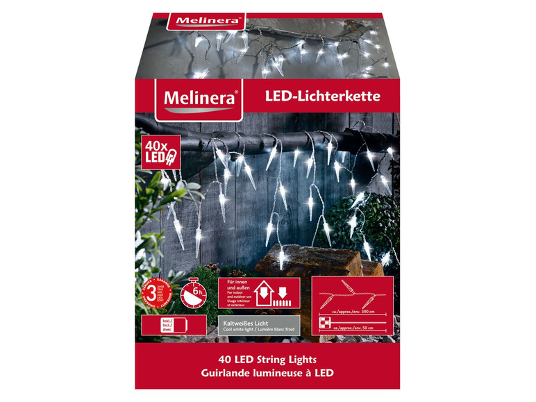 Gehe zu Vollbildansicht: MELINERA® Lichterkette Outdoor, 40 LEDs, 6-Stunden-Timer - Bild 5