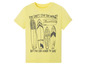 Gelbes T-Shirt mit Surfbrett-Motiv.