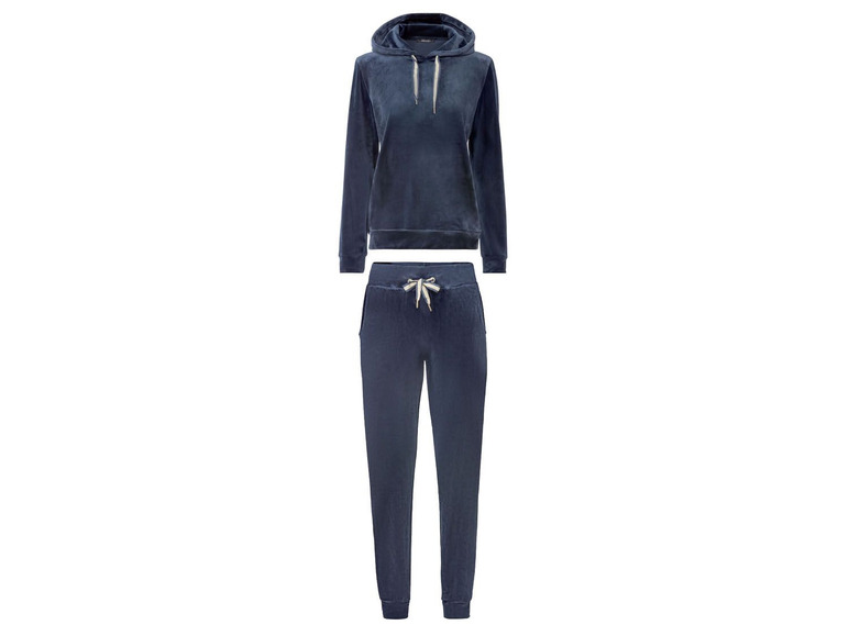 Dunkelblaue Jogginghose und Hoodie-Set.