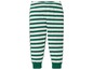 Grün-weiß gestreifte Schlafanzughose.