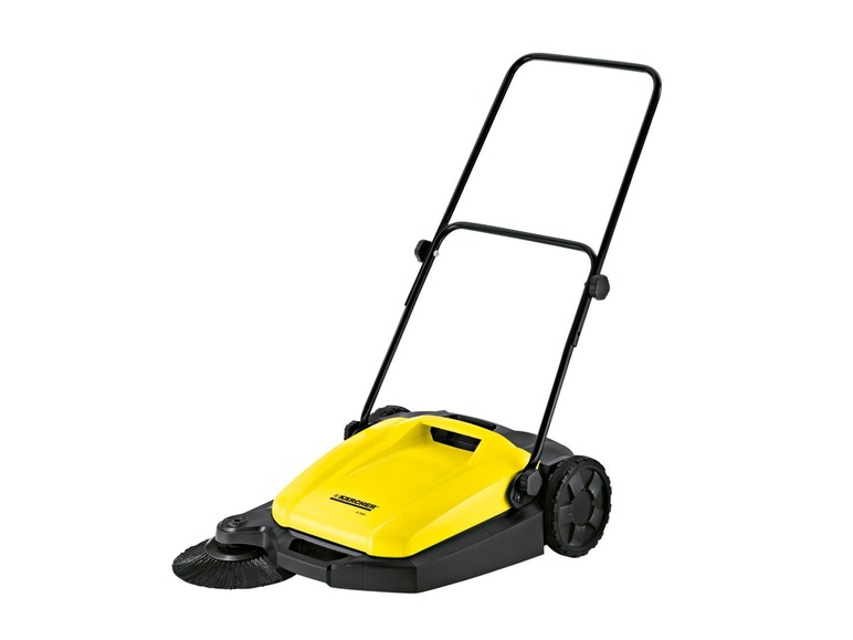Kärcher Kehrmaschine mit Bürste zum Reinigen von Flächen.