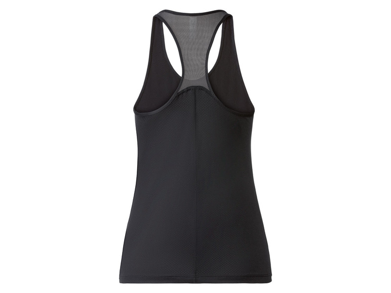 Schwarzes Sporttop mit Mesh-Rücken.