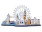 Ein Modell des London Eye, der Tower Bridge und des Buckingham Palace.