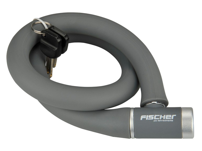 Graues Fischer Fahrradschloss mit Schlüsseln