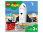 LEGO Duplo Space Shuttle mit Astronauten und Startrampe.