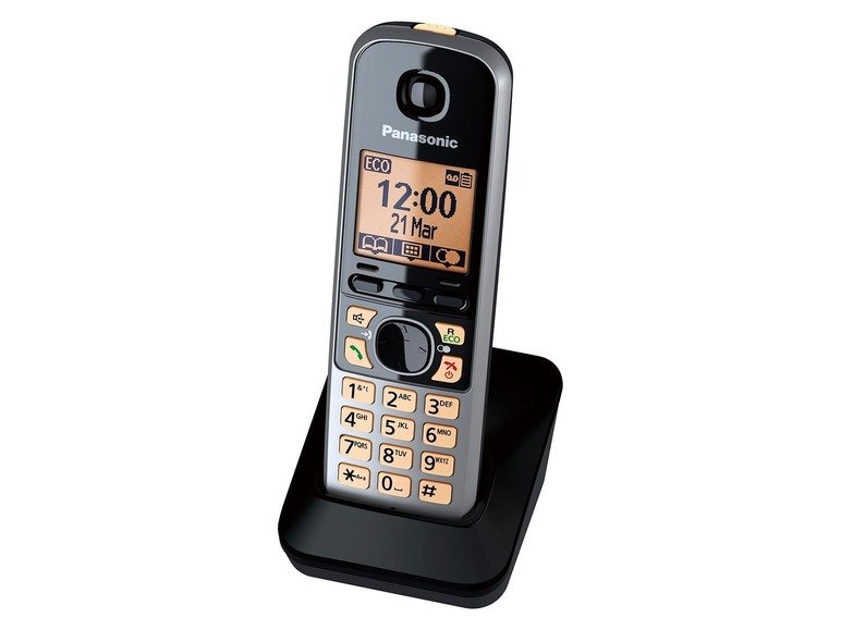 Gehe zu Vollbildansicht: Panasonic KX-TG6722GB DECT Telefon Duo schwarz - Bild 3