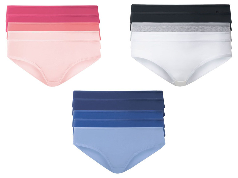 Ein Set mit vier Damen-Slips in verschiedenen Farben.