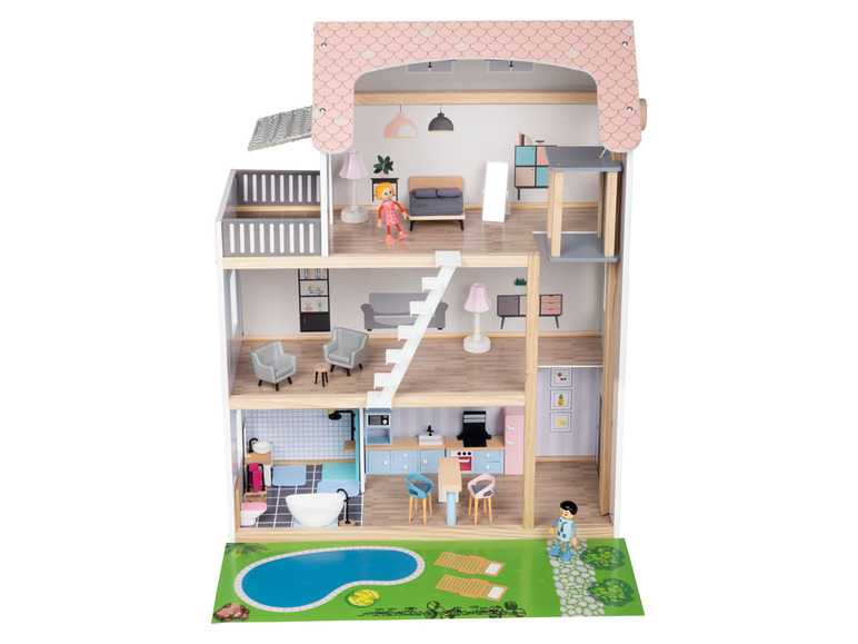 Gehe zu Vollbildansicht: Playtive Puppenhaus aus Holz - Bild 2