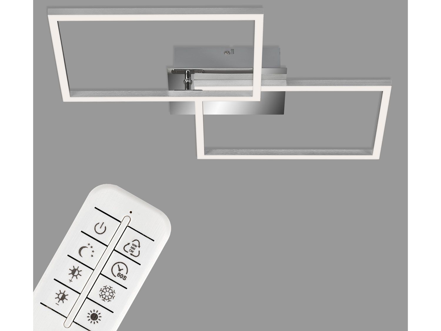 Thumbnail - Briloner CCT LED Design Deckenleuchte, Lichttemperatur + Helligkeit regulierbar (Quadratisch)