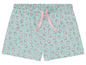 Hellblaue Shorts mit Erdbeer-Print.