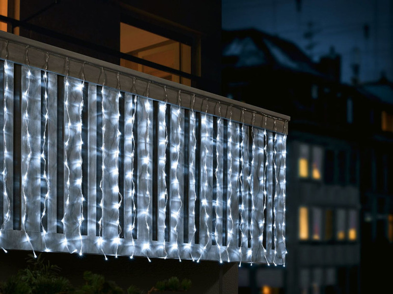 Gehe zu Vollbildansicht: MELINERA® LED Balkonvorhang 2x1m 220 mit 8 Funktionen - Bild 8