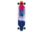 Ein Longboard mit einem blauen Vogel-Print und dem Logo 'Sector 9'.