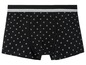 Schwarze Boxershorts mit weißem Muster.