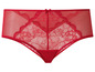Rote Unterwäsche mit Spitzendetails.