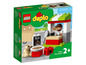 LEGO Duplo Set mit Pizzastand, Pizza und Figur.