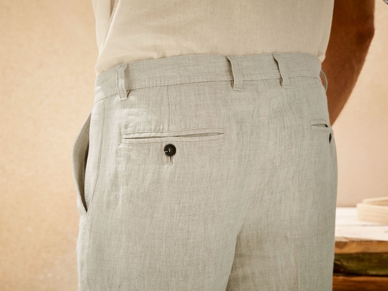 Gehe zu Vollbildansicht: LIVERGY® Leinenhose Herren, Chino-Style, mit Reißverschluss, Eingrifftaschen, Gesäßtaschen - Bild 4