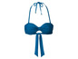 Ein blauer Bikini-Oberteil mit Schleife